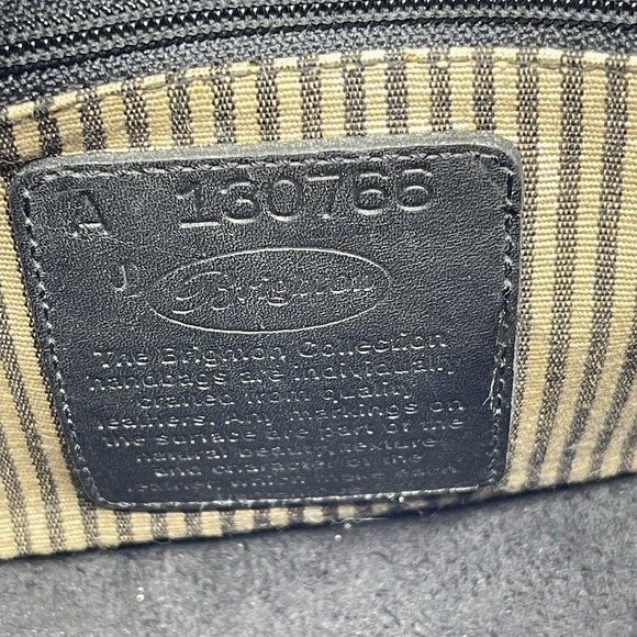 Vintage Brighton Black Leather Brown Croc Embossed Bucket Shoulder Bag Purse‎ - Picture 8 of 14